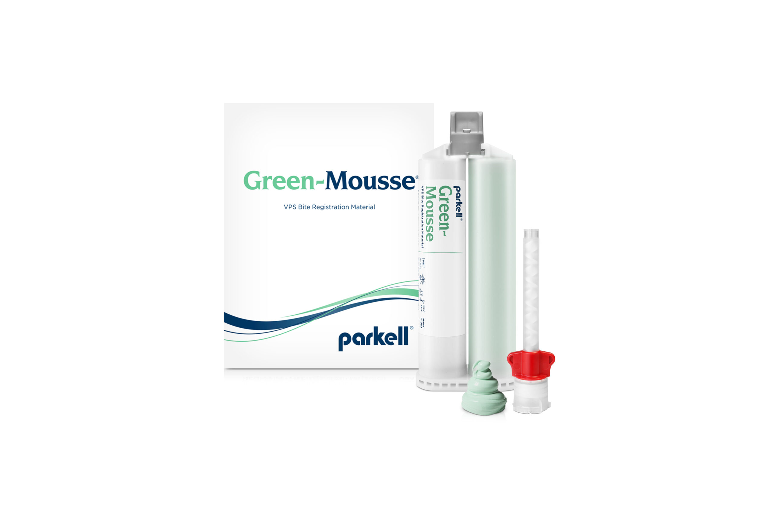 Green Mousse flexible bite registration material kit with box catridge